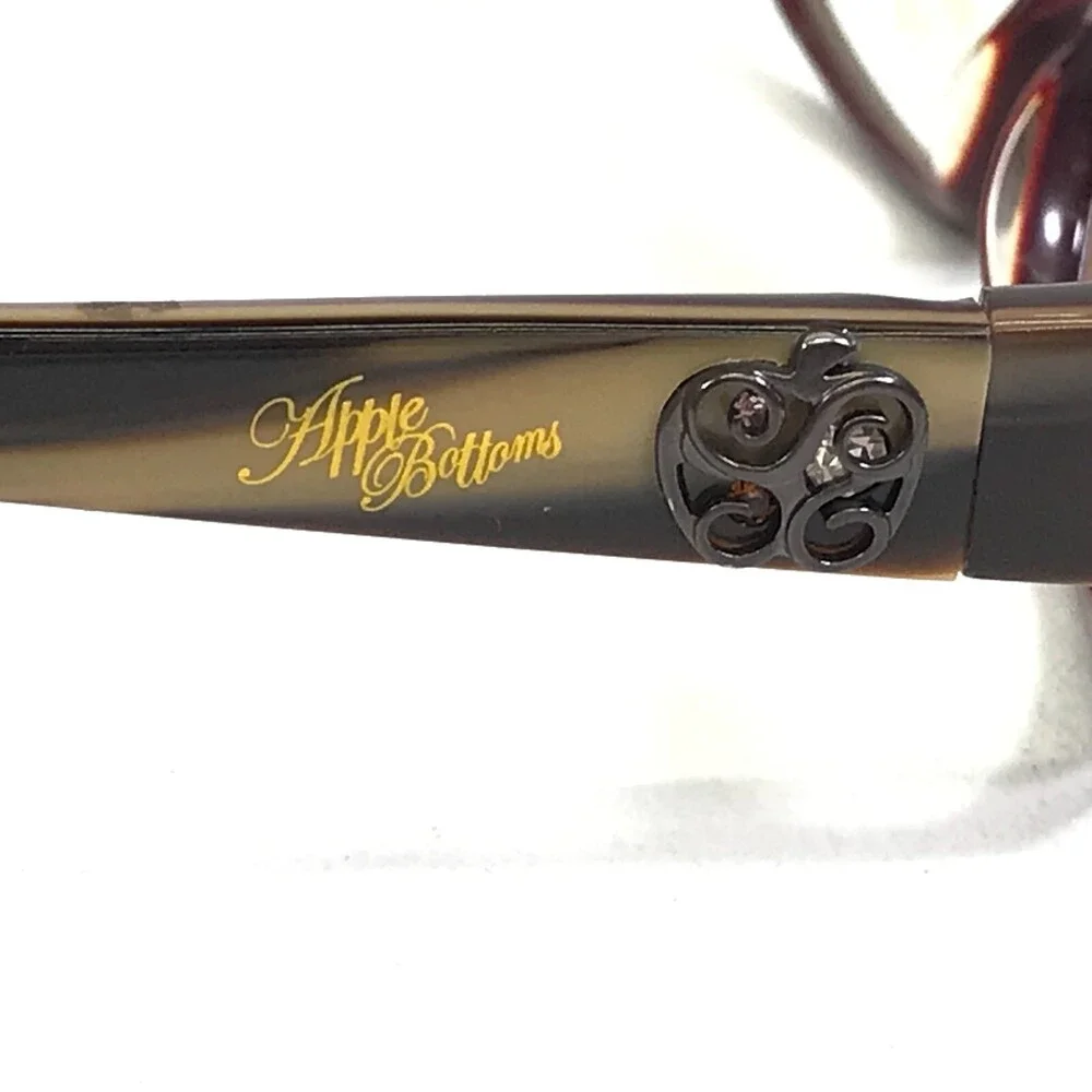 Apple Bottoms Eyeglasses Frames AB 730A-1 Brown Horn Red Rectangular 53-14-135